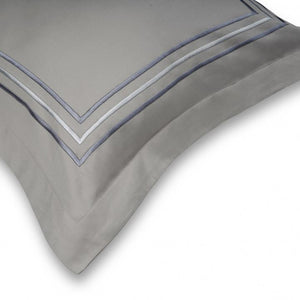 Parallel Grey Cotton Sateen Bed Sheet by Veda Homes