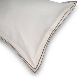 Waves Cream Cotton Sateen Bed Sheet by Veda Homes