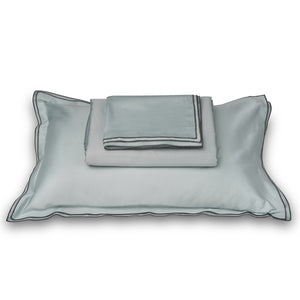 Waves Frosty Green Cotton Sateen Bed Sheet by Veda Homes - Home Artisan