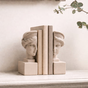 Athena Sculptural Bookends (Beige)
