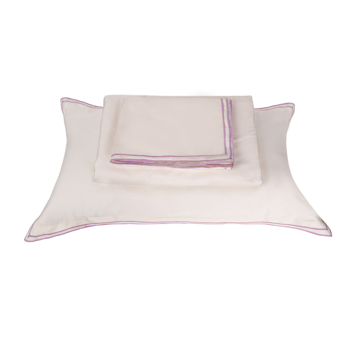 Waves Cream Cotton Sateen Bed Sheet by Veda Homes