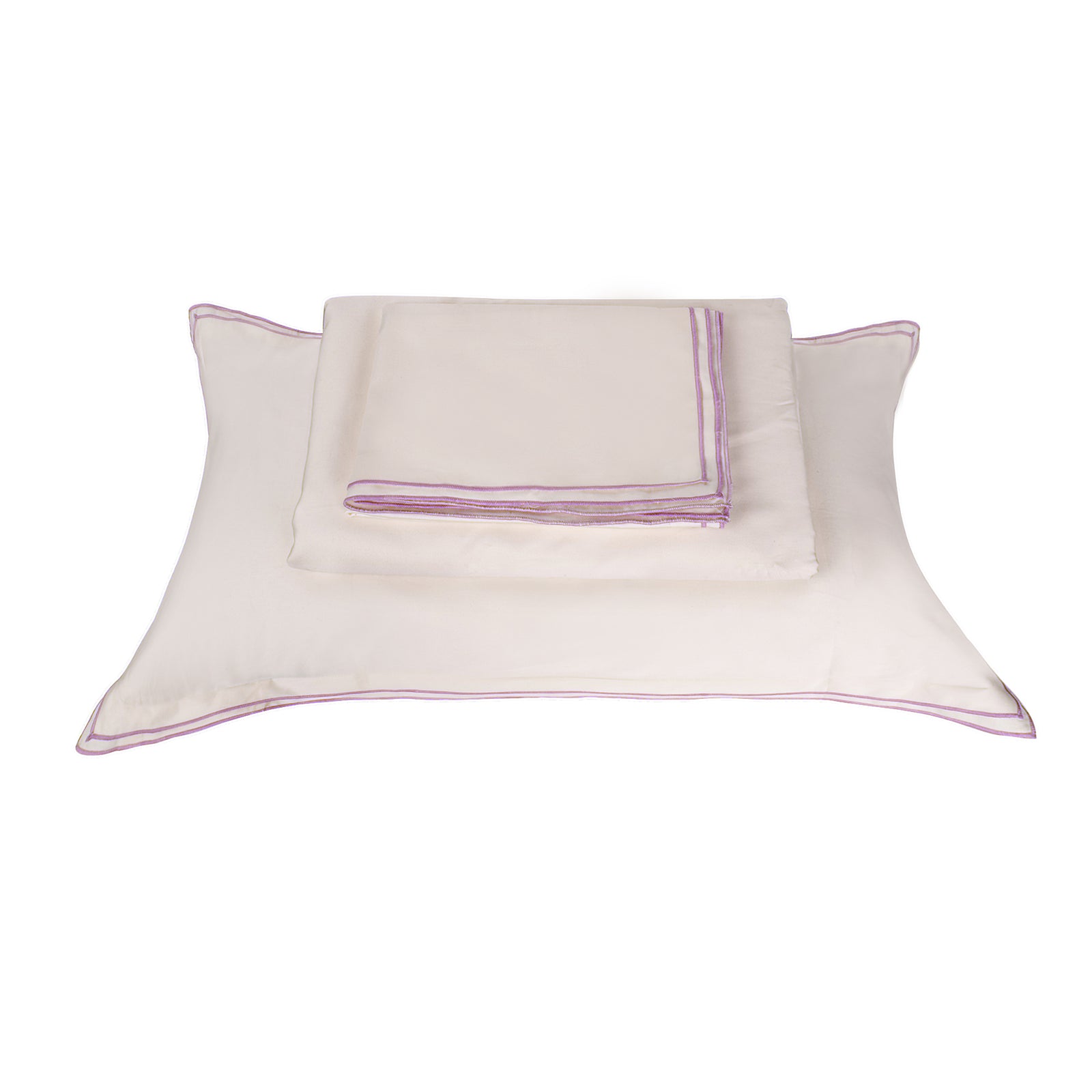 Waves Cream Cotton Sateen Bed Sheet by Veda Homes