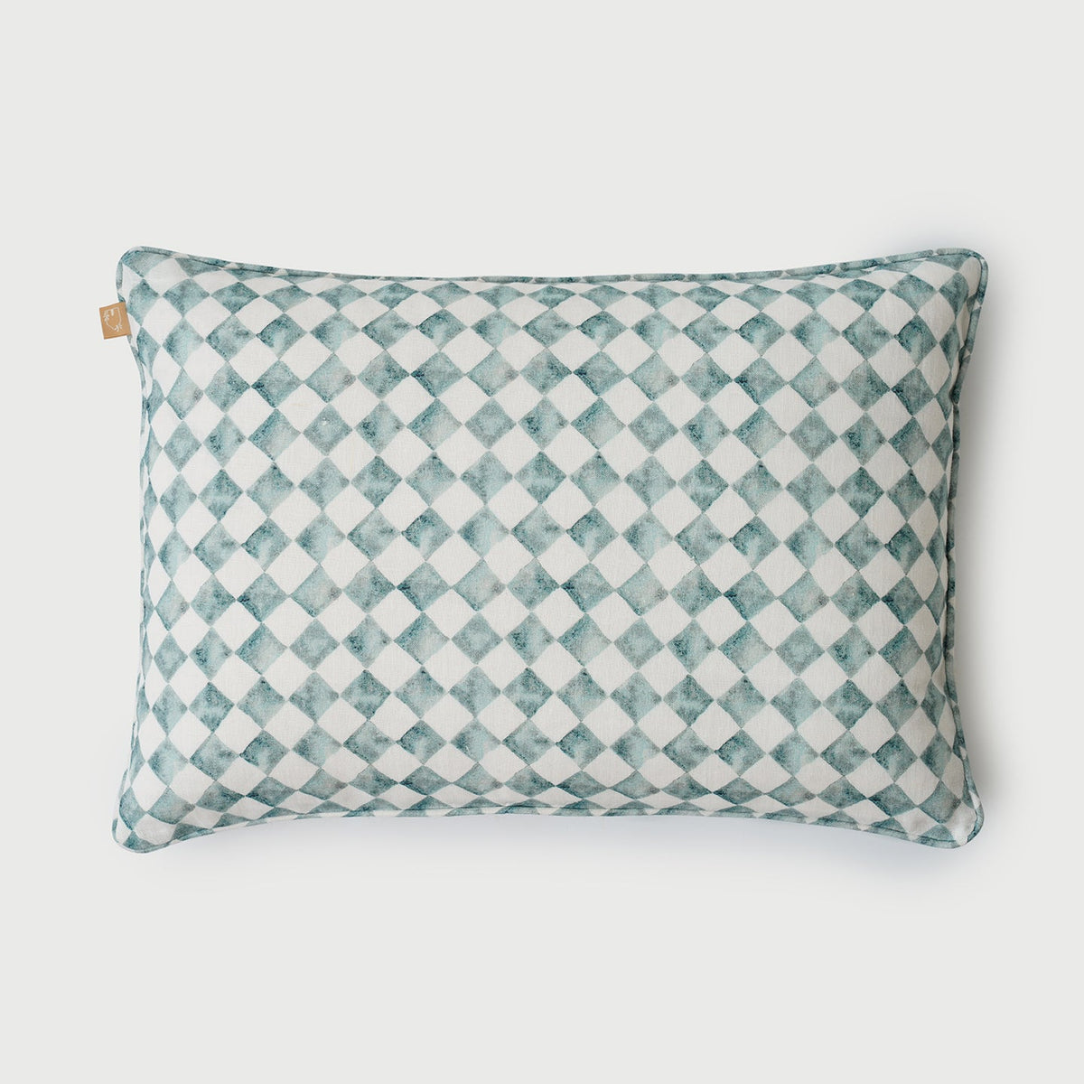 Checker Blue Oblong Cushion Cover by Sanctuary Living - Home Artisan