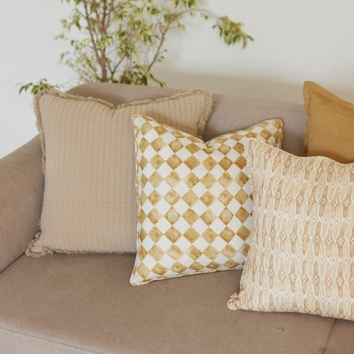 Mosaic Sand Oblong Cushion Cover by Sanctuary Living - Home Artisan