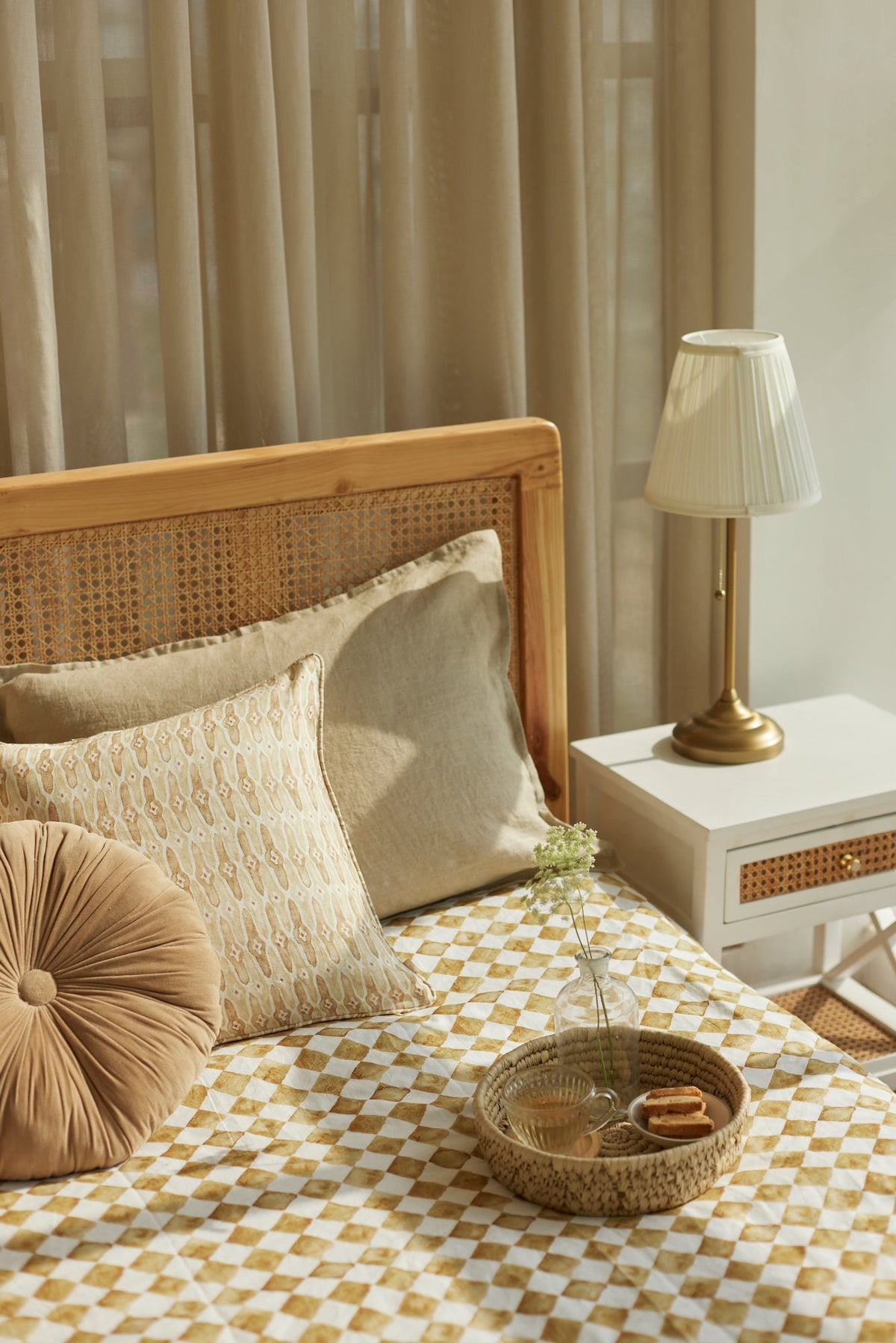 Mosaic Sand Oblong Cushion Cover by Sanctuary Living - Home Artisan