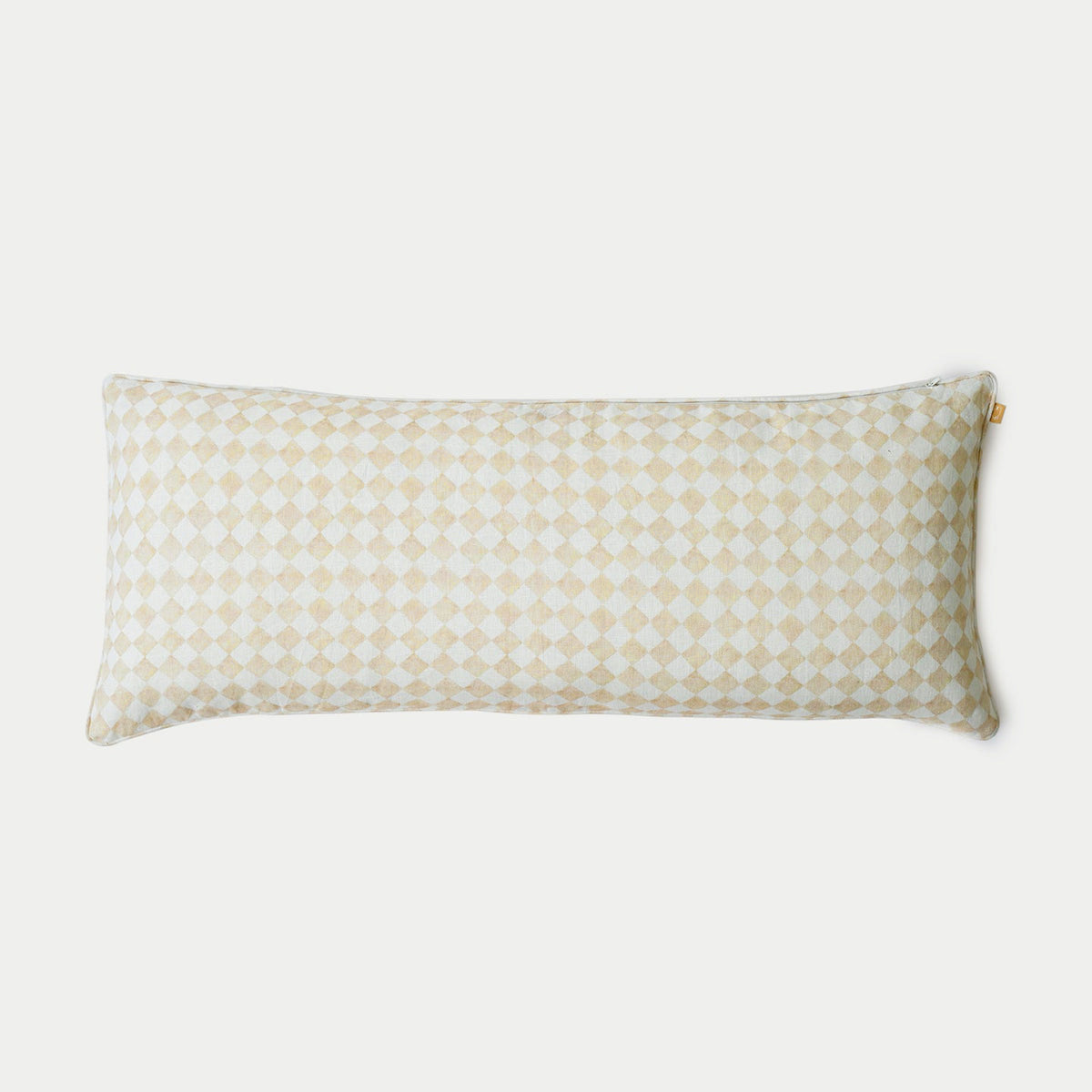 Checker Beige Lumbar Cushion Cover by Sanctuary Living - Home Artisan