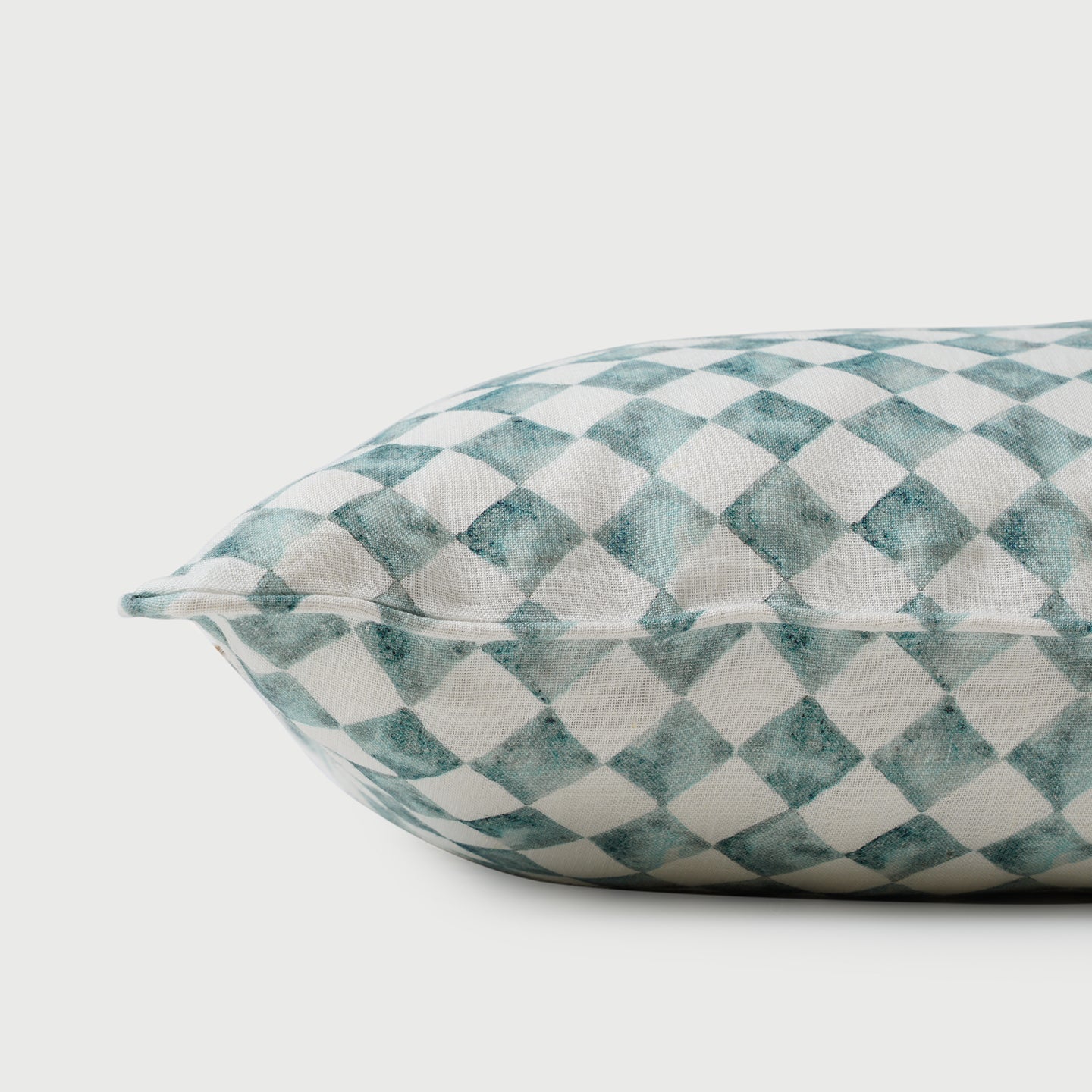 Checker Blue Lumbar Cushion Cover by Sanctuary Living - Home Artisan