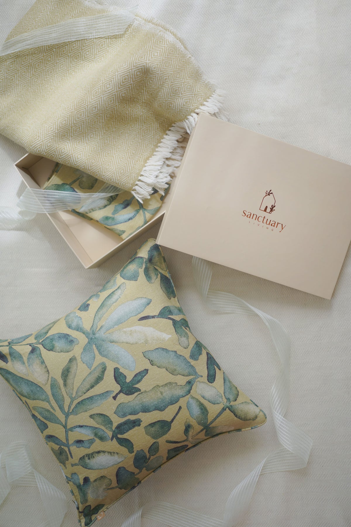 Flora Ochre Linen Cushion Cover by Sanctuary Living - Home Artisan