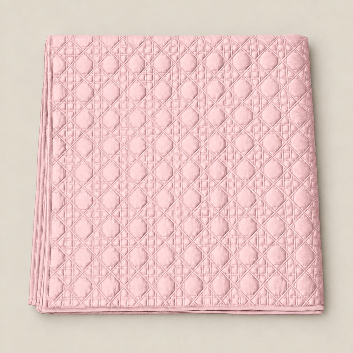 Floria Lattice Quilted Cotton Sateen Bed Cover Set with Pillow Cases - Home Artisan