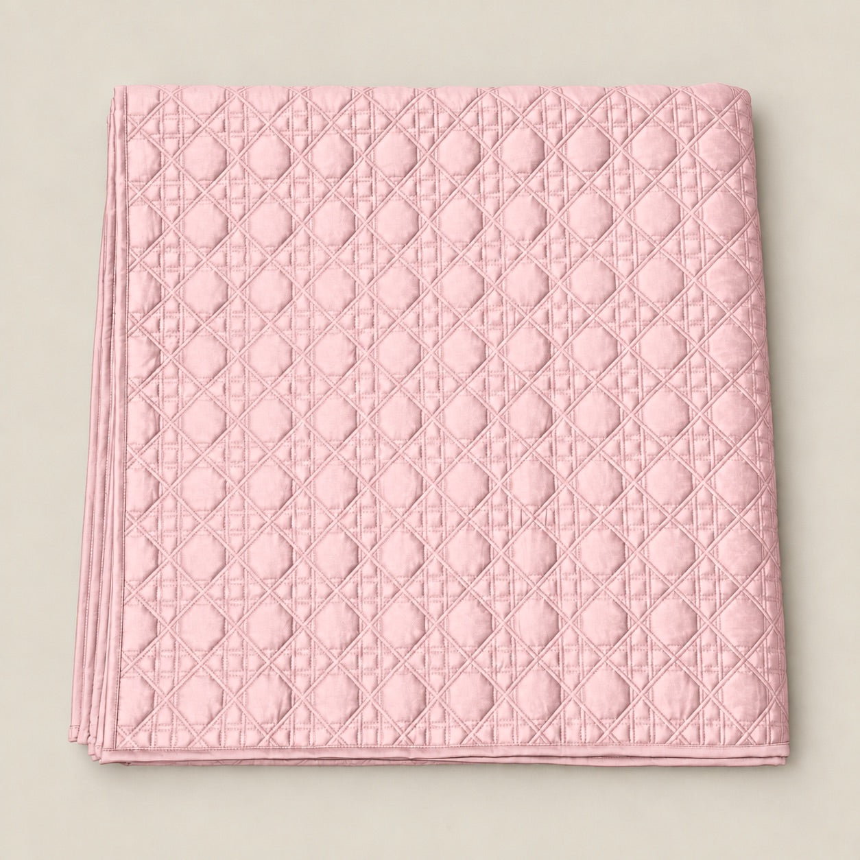 Floria Lattice Quilted Cotton Sateen Bed Cover Set with Pillow Cases - Home Artisan