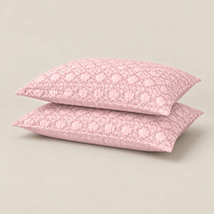 Floria Lattice Quilted Cotton Sateen Bed Cover Set with Pillow Cases - Home Artisan