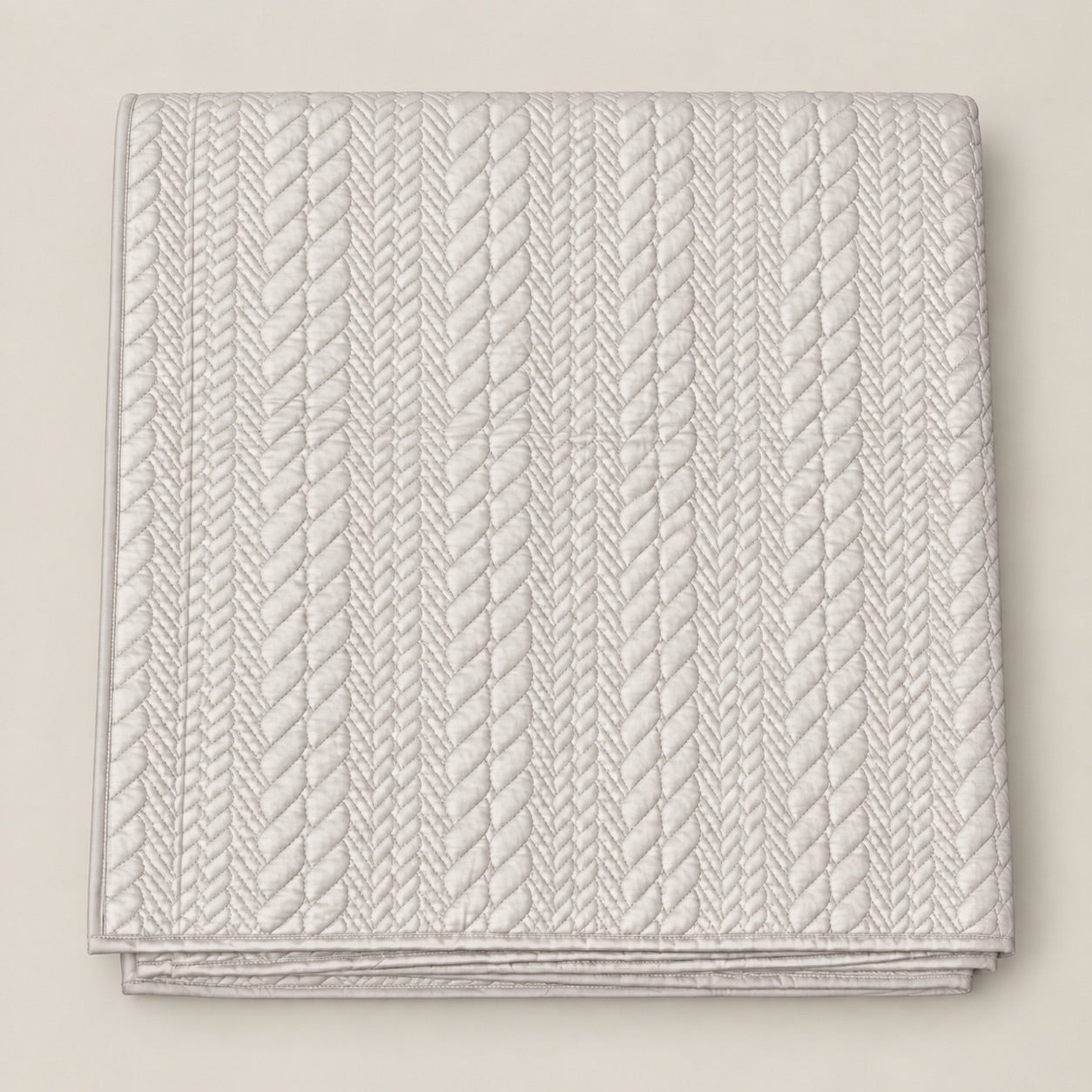 Bianca Braided Pattern Quilted Cotton Sateen Bed Cover Set with Pillow Cases - Home Artisan