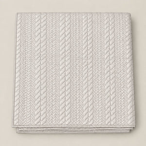 Bianca Braided Pattern Quilted Cotton Sateen Bed Cover Set with Pillow Cases - Home Artisan