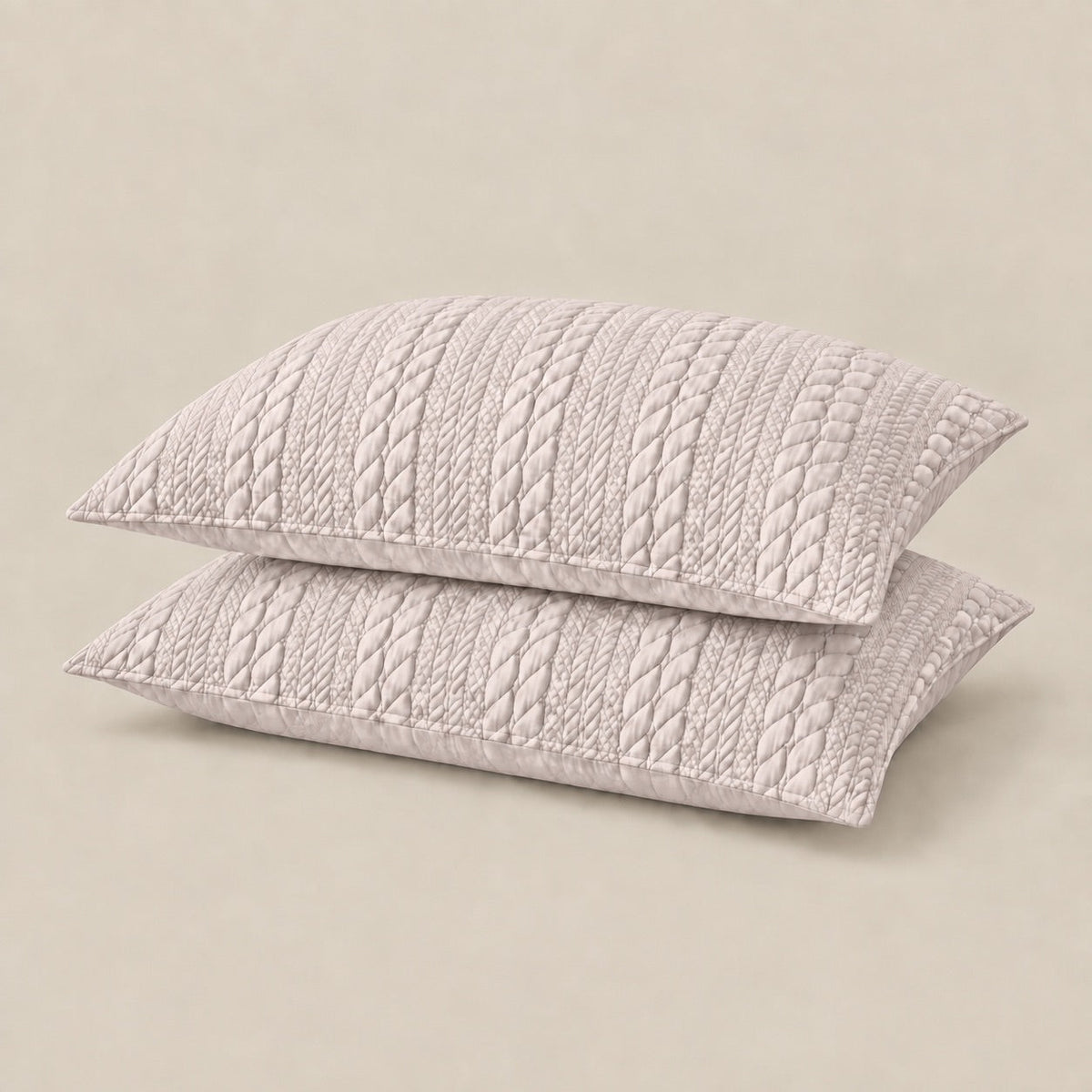 Sienna Braided Pattern Quilted Cotton Sateen Bed Cover Set with Pillow Cases - Home Artisan