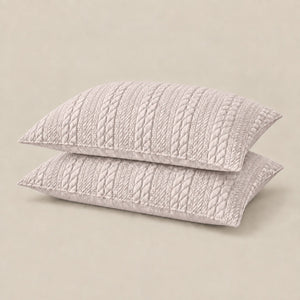 Sienna Braided Pattern Quilted Cotton Sateen Bed Cover Set with Pillow Cases - Home Artisan