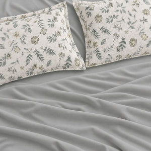 Sylvie Ivory & Sage Green Botanical 6-Piece King Size Comforter Bedding Set - Home Artisan