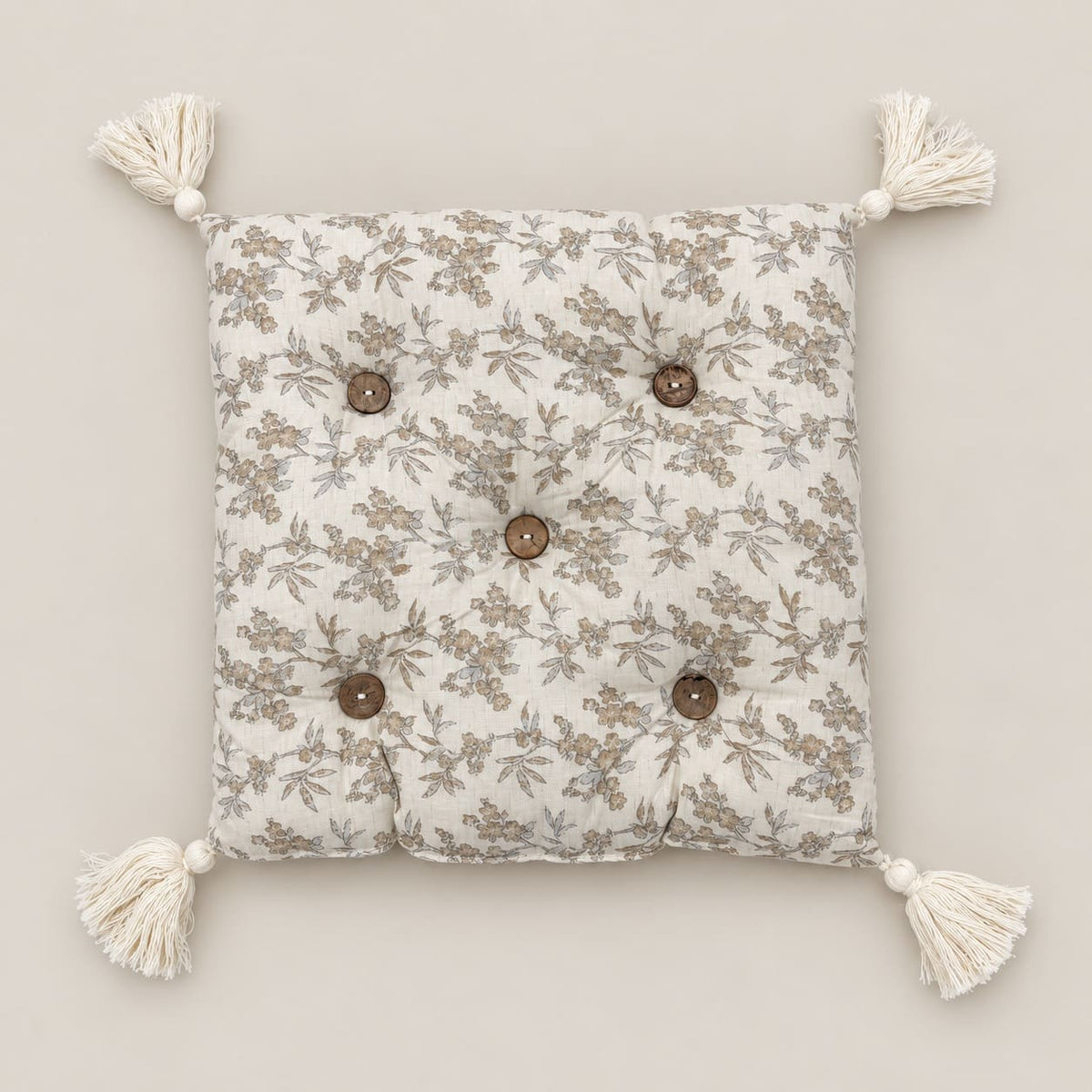 Arabella Ivory & Beige Floral 6-Piece King Size Comforter Bedding Set - Home Artisan