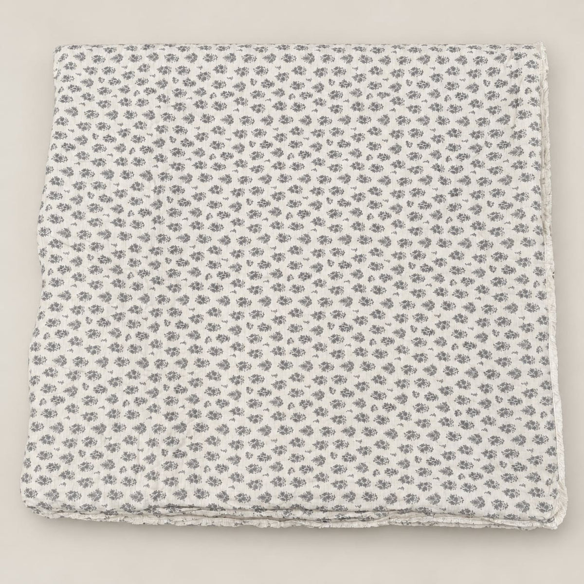 Odette Ivory & Blue-Grey Floral Motif 6-Piece King Size Comforter Bedding Set - Home Artisan