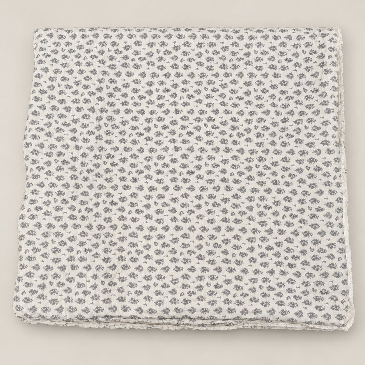 Odette Ivory & Blue-Grey Floral Motif 6-Piece King Size Comforter Bedding Set - Home Artisan