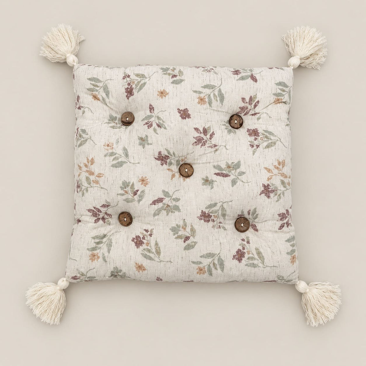 Elara Ivory & Sage Multicolour Floral 6-Piece King Size Comforter Bedding Set - Home Artisan