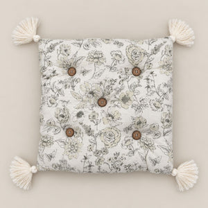 Viola Ivory & Sage-Grey Botanical Floral 6-Piece King Size Comforter Bedding Set - Home Artisan