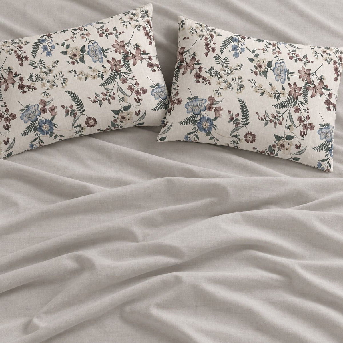 Zinnia Multicolour Botanical Floral 6-Piece King Size Comforter Bedding Set - Home Artisan