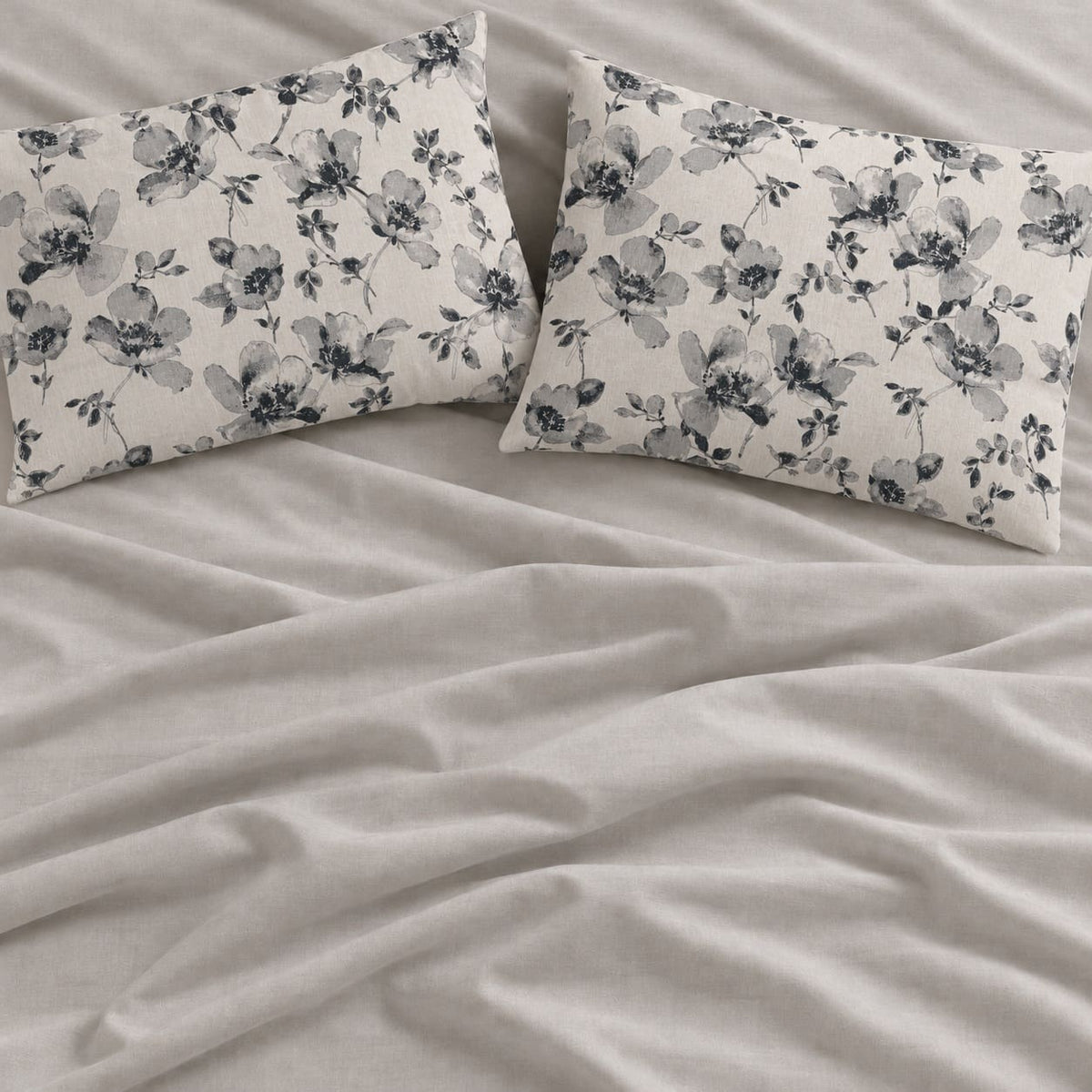 Aster Blue Floral 6-Piece King Size Comforter Bedding Set - Home Artisan