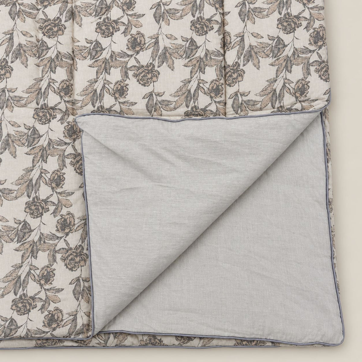 Cassia Taupe Botanical 6-Piece King Size Comforter Bedding Set - Home Artisan