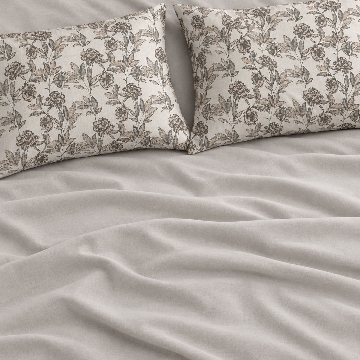 Cassia Taupe Botanical 6-Piece King Size Comforter Bedding Set - Home Artisan