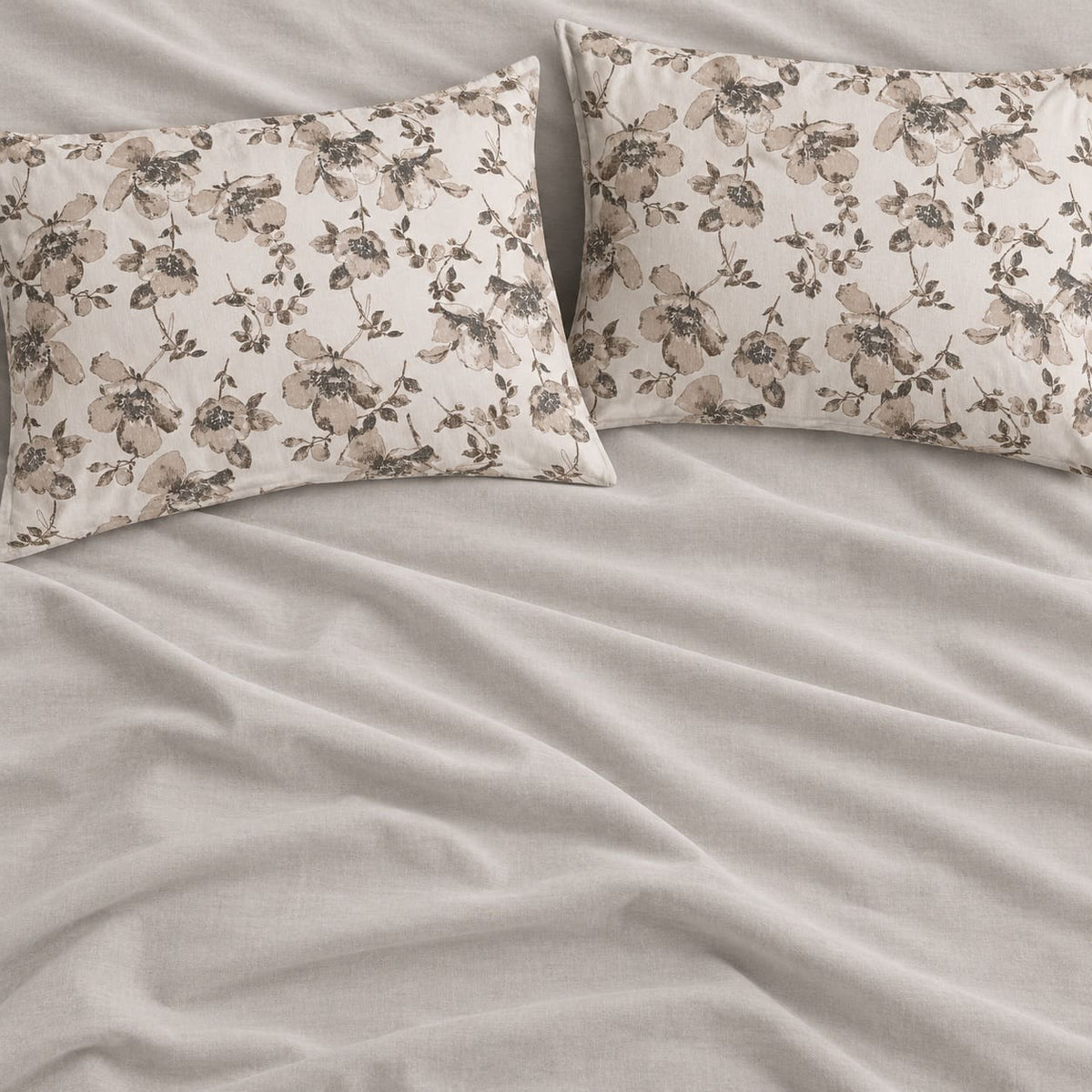 Primrose Beige Floral 6-Piece King Size Comforter Bedding Set - Home Artisan