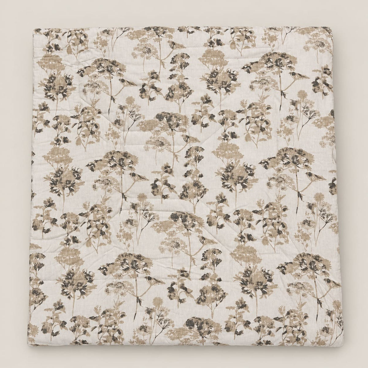 Verbena Beige Botanical Floral 6-Piece King Size Comforter Bedding Set - Home Artisan