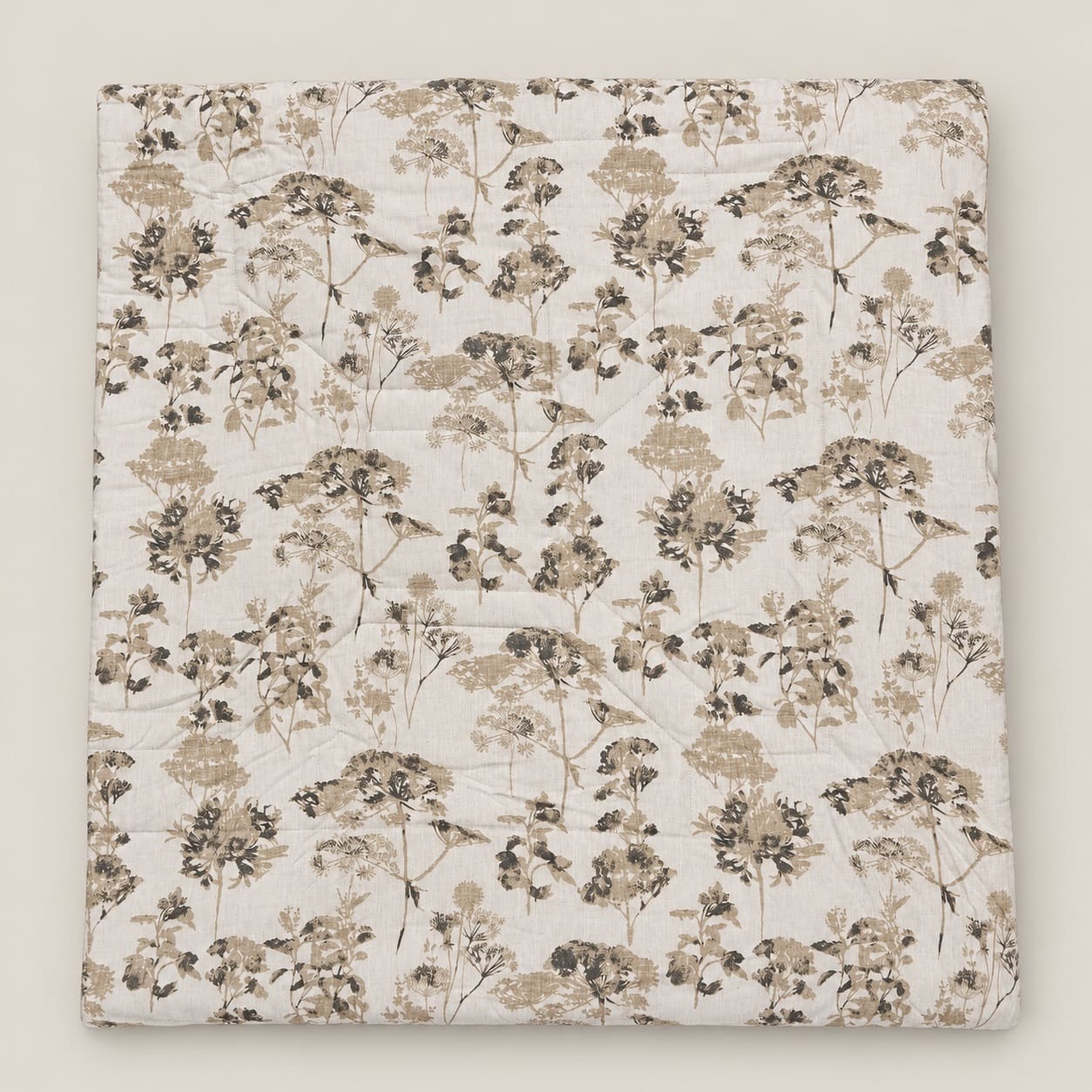 Verbena Beige Botanical Floral 6-Piece King Size Comforter Bedding Set - Home Artisan