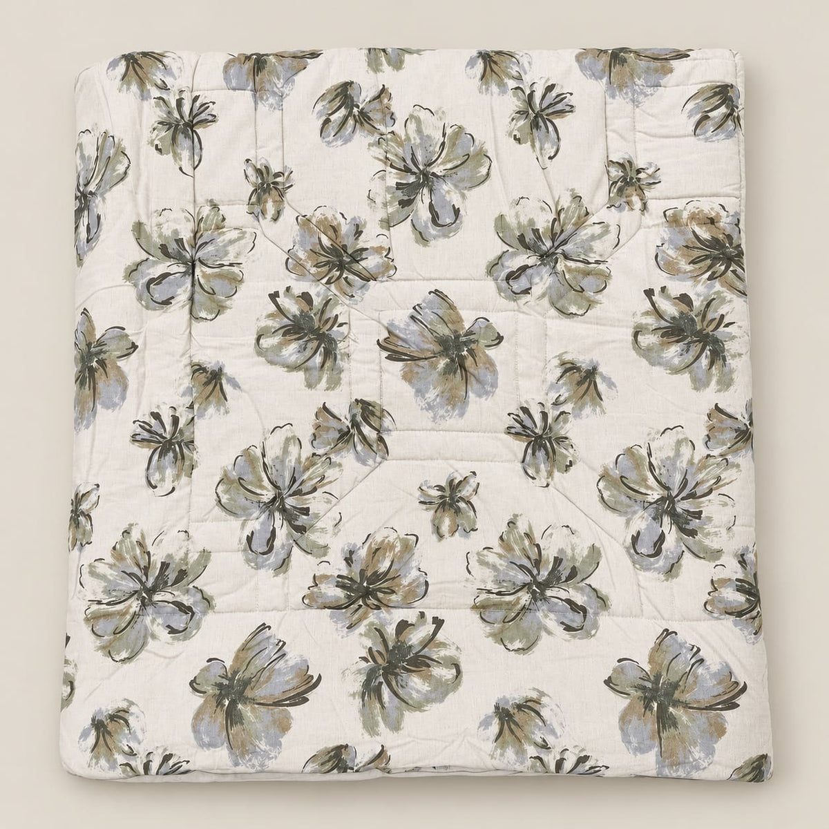 Magnolia Sage Green Floral 6-Piece King Size Comforter Bedding Set - Home Artisan