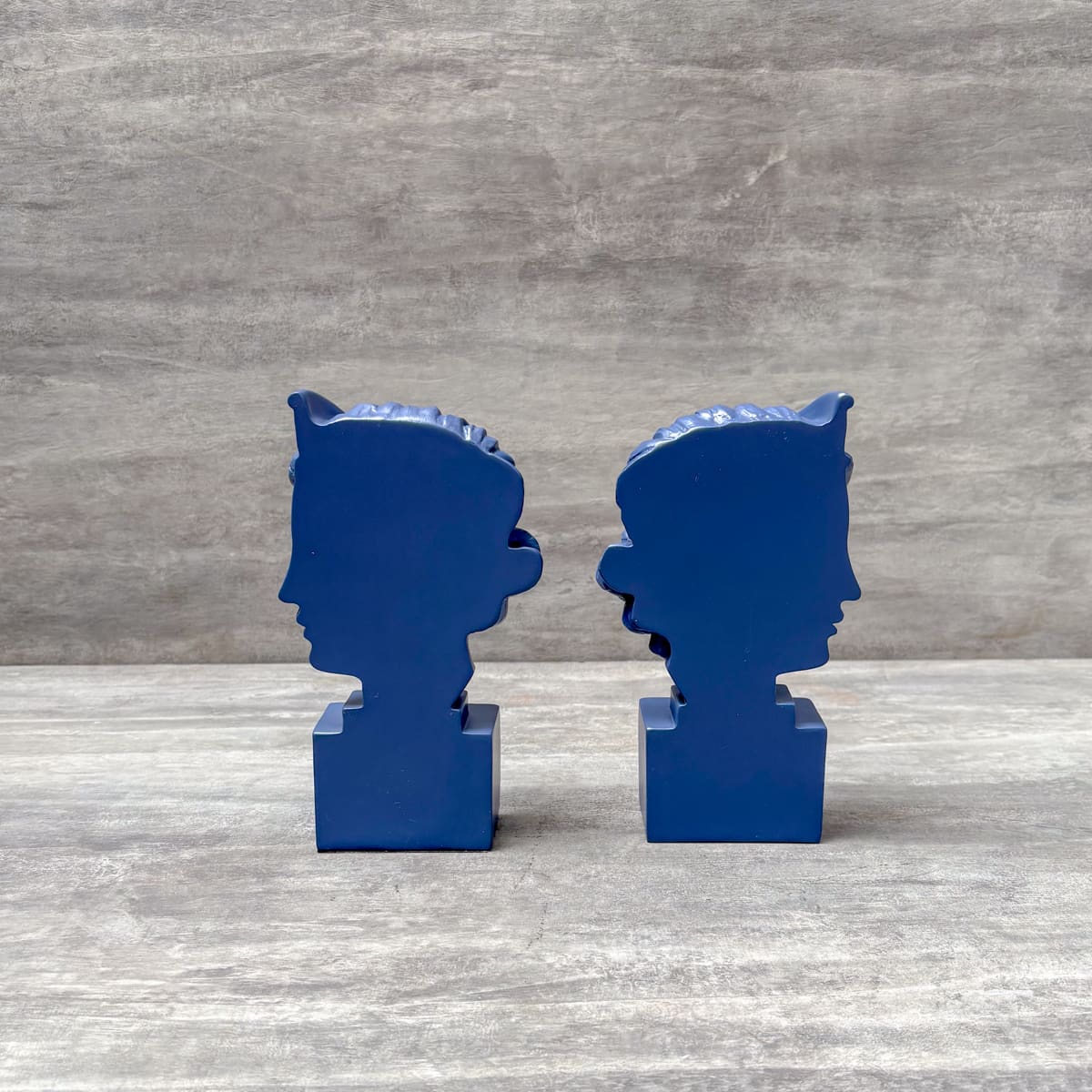 Athena Sculptural Bookends (Indigo Blue) - Home Artisan
