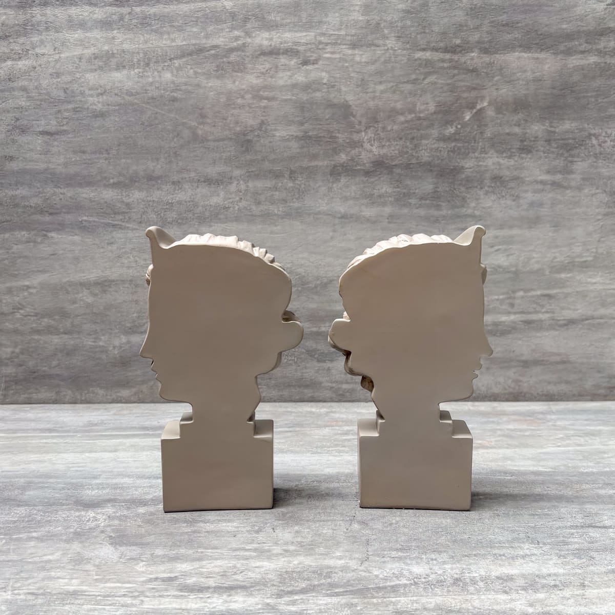 Athena Sculptural Bookends (Beige) - Home Artisan