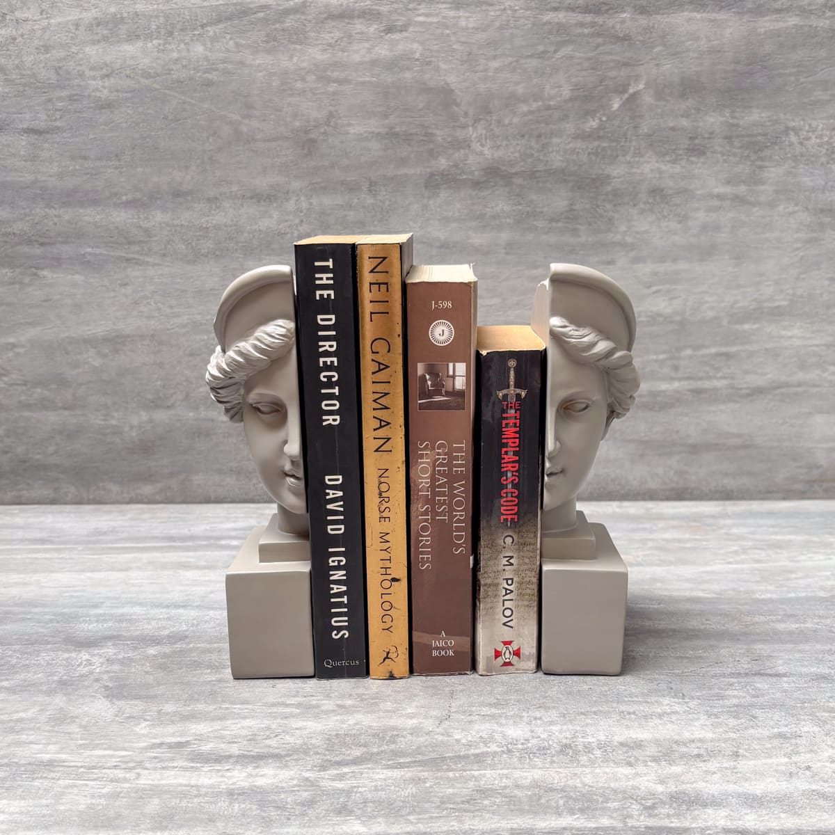 Athena Sculptural Bookends (Beige) - Home Artisan