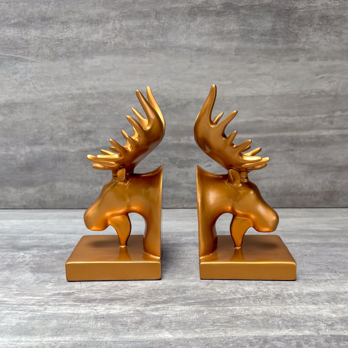 Golden Moose Bookends - Home Artisan