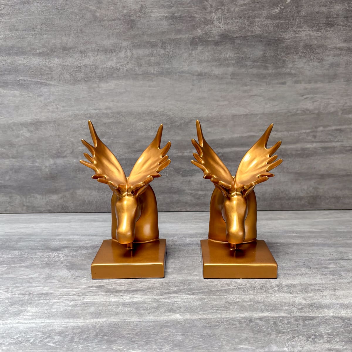 Golden Moose Bookends - Home Artisan