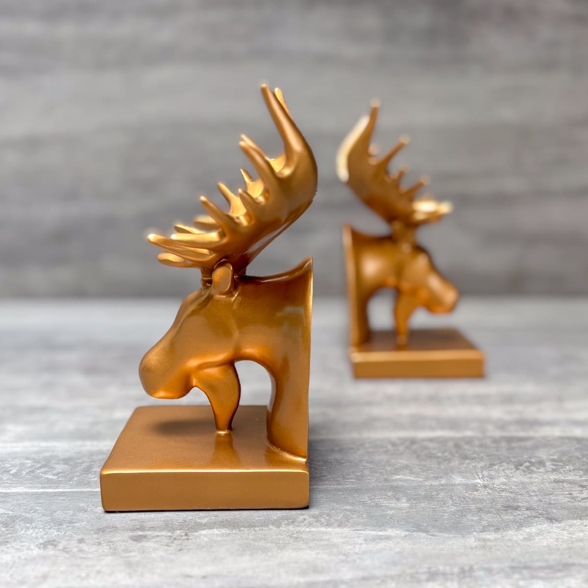 Golden Moose Bookends - Home Artisan