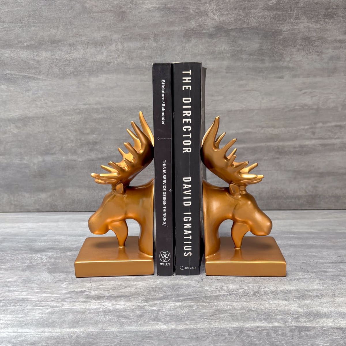 Golden Moose Bookends - Home Artisan