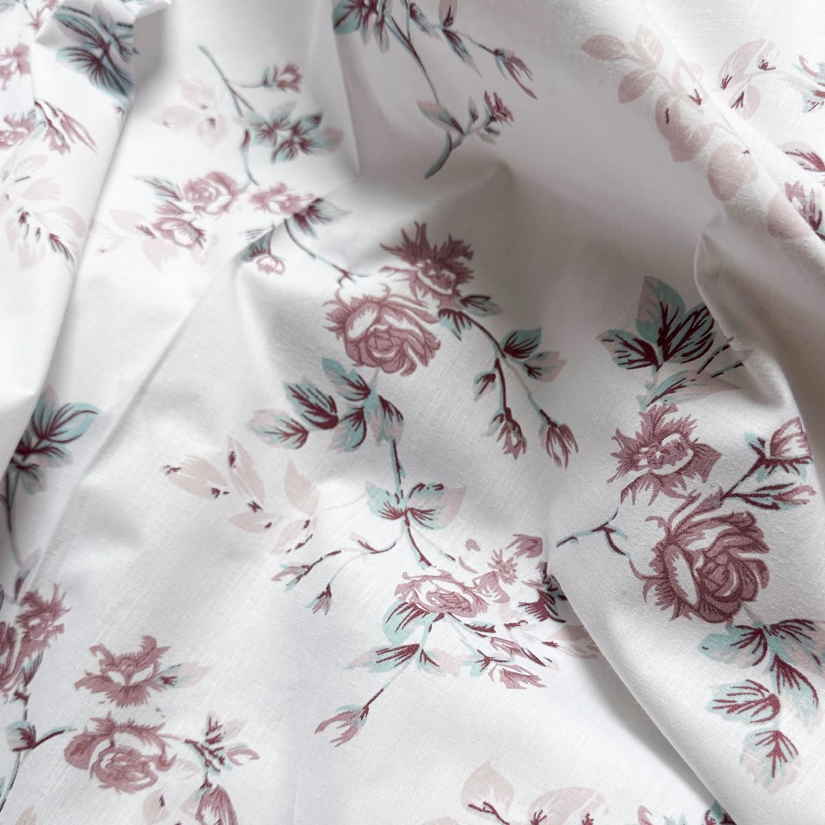 Cottage Rose Pink 200TC Cotton Percale Bed Sheet - Home Artisan