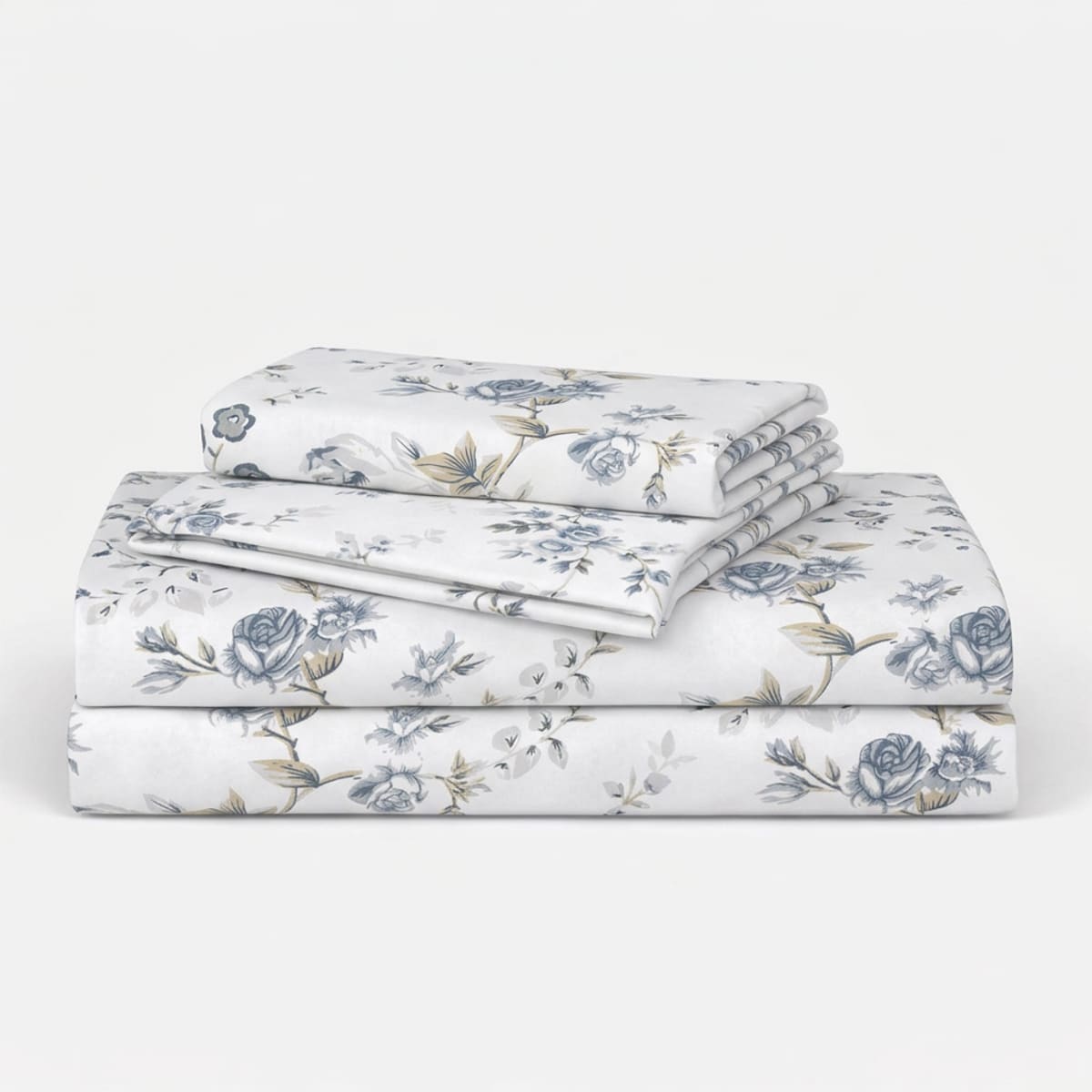 Cottage Rose Blue 200TC Cotton Percale Bed Sheet - Home Artisan