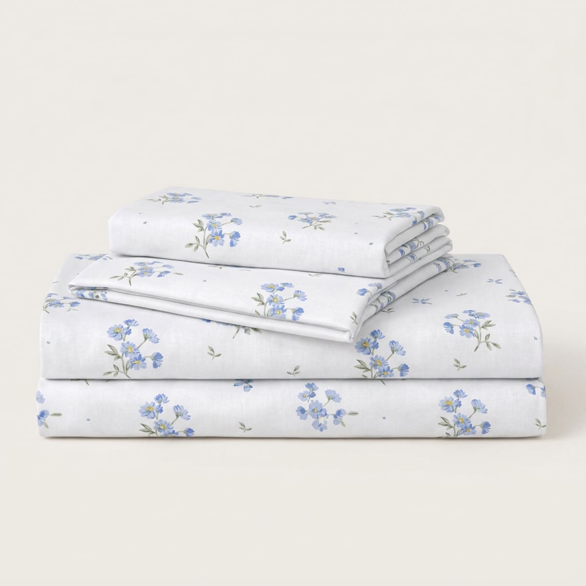 Daisy Dreams Blue 200TC Cotton Percale Bed Sheet - Home Artisan