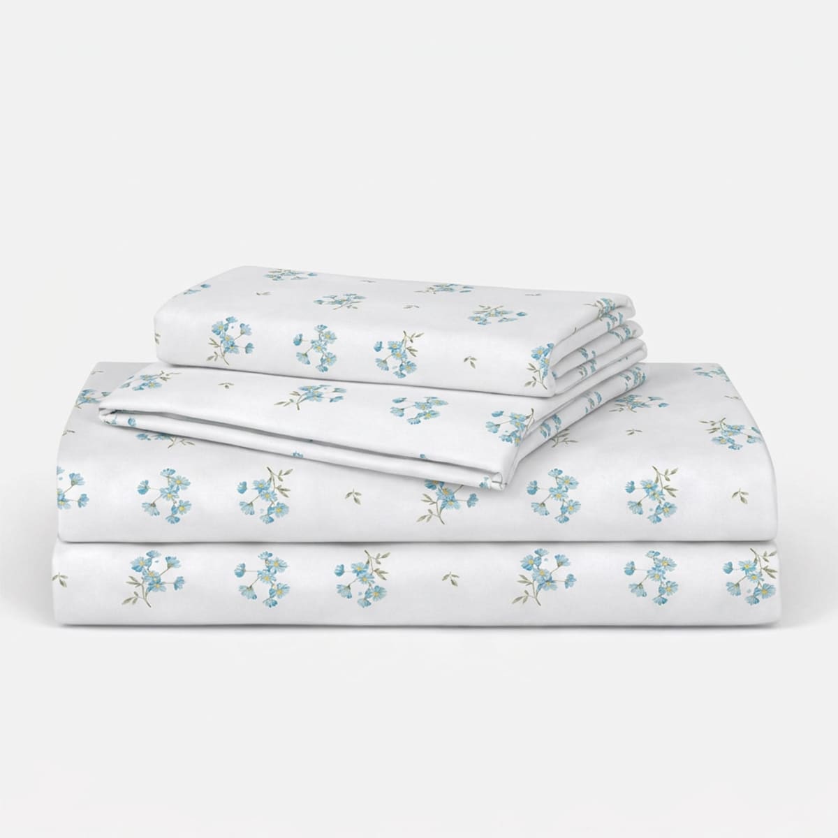 Daisy Dreams Sky Blue 200TC Cotton Percale Bed Sheet - Home Artisan