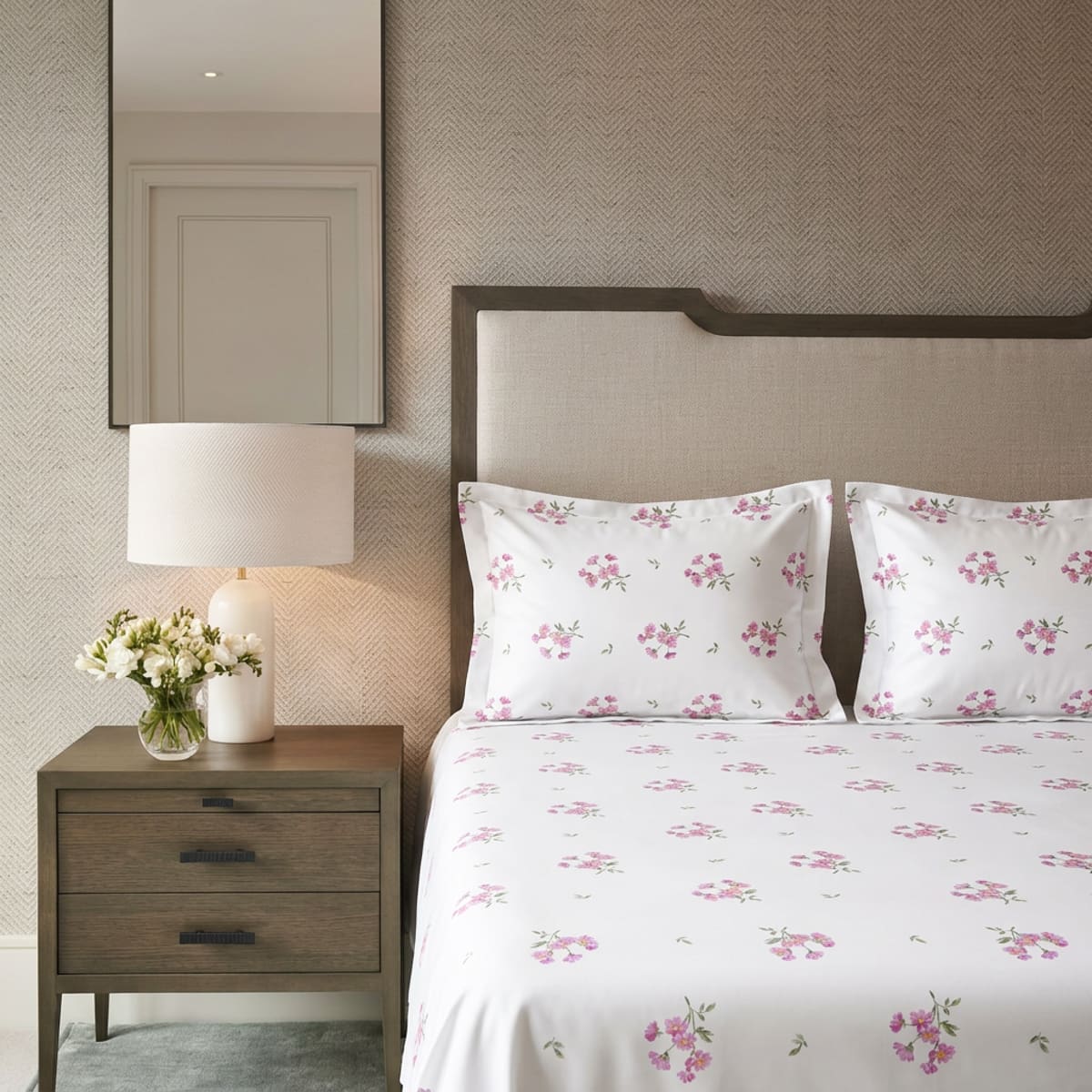 Daisy Dreams Pink 200TC Cotton Percale Bed Sheet - Home Artisan