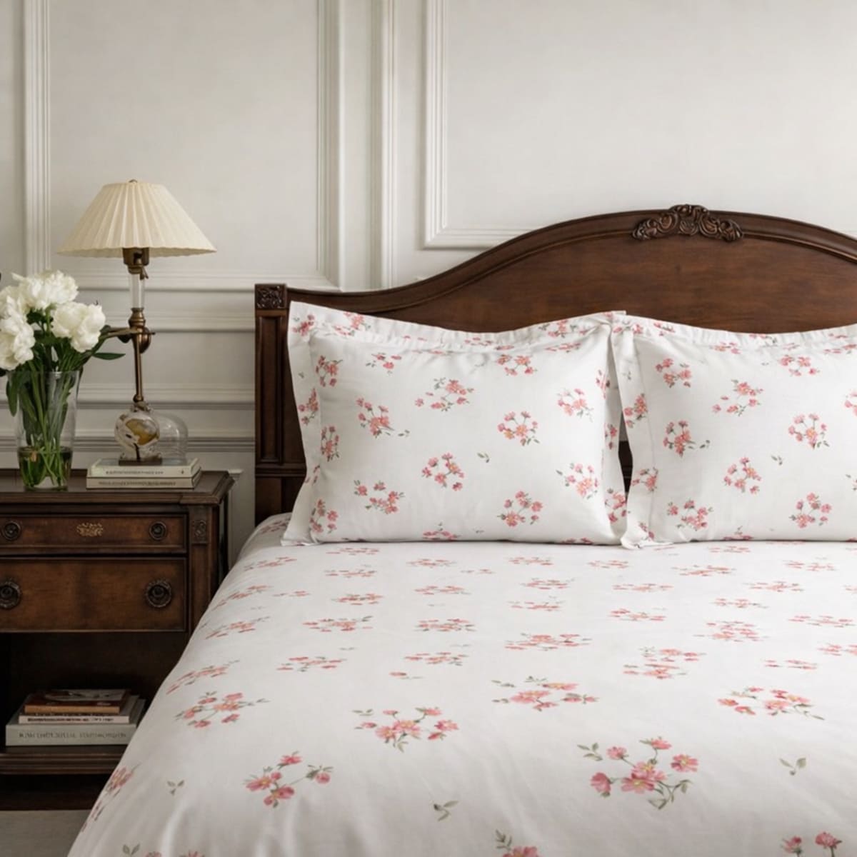 Daisy Dreams Peach 200TC Cotton Percale Bed Sheet - Home Artisan