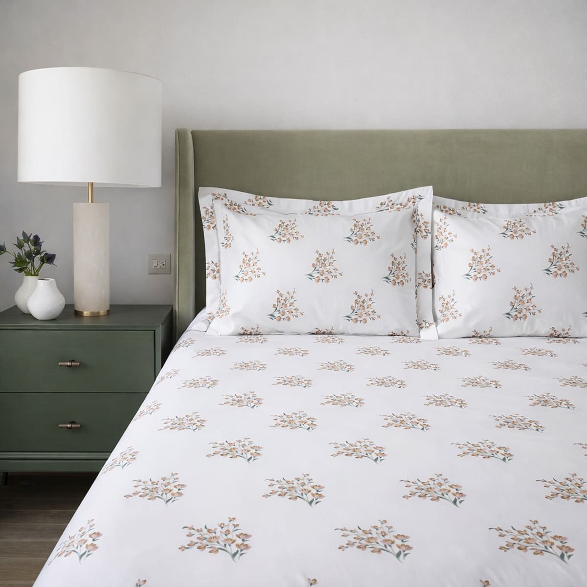 Forget Me Not Powder Pink 250TC Cotton Percale Bed Sheet - Home Artisan