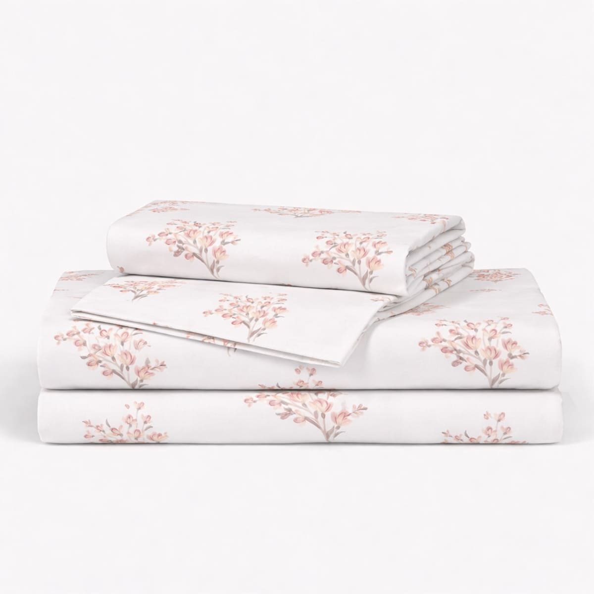 Forget Me Not Peach 250TC Cotton Percale Bed Sheet - Home Artisan