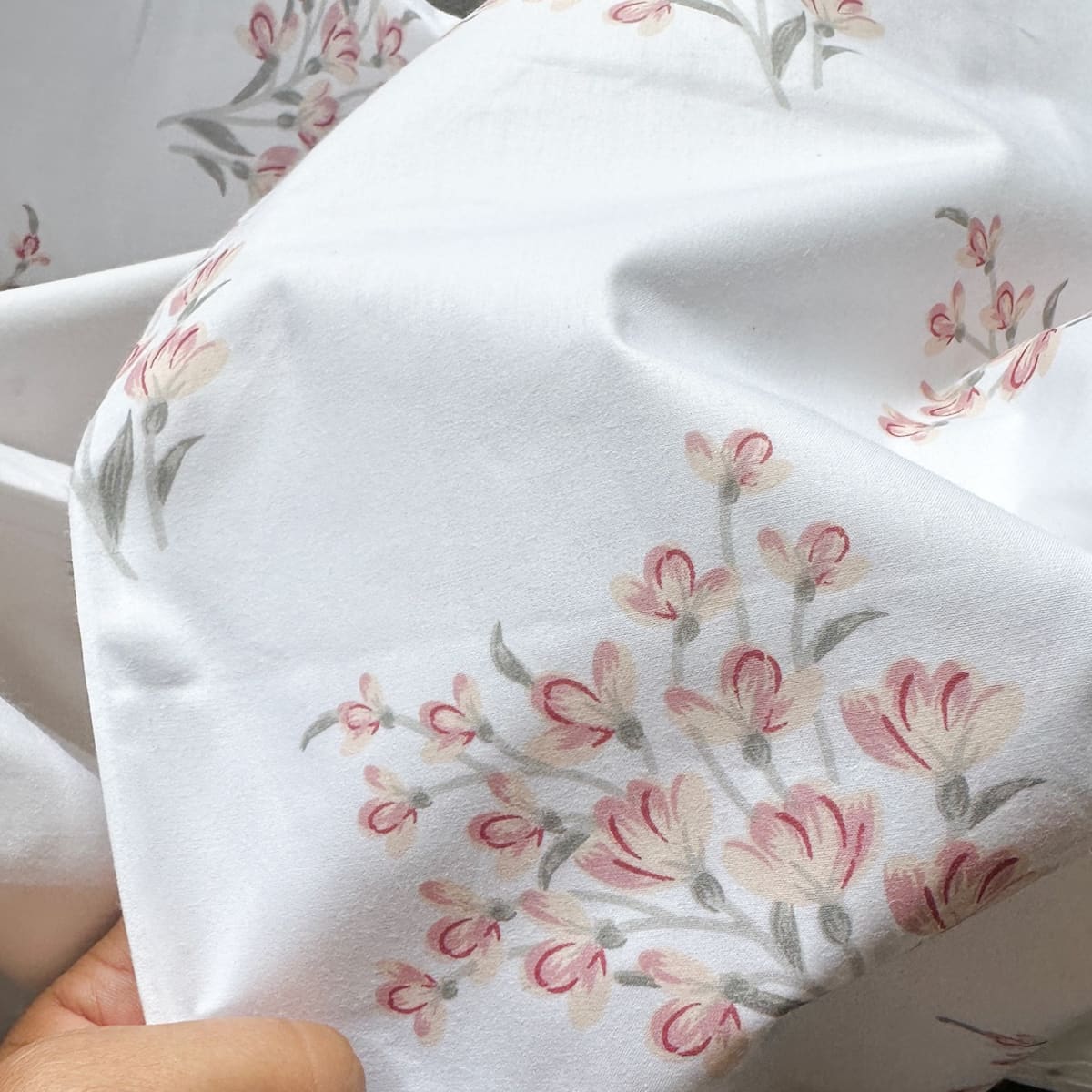 Forget Me Not Peach 250TC Cotton Percale Bed Sheet - Home Artisan