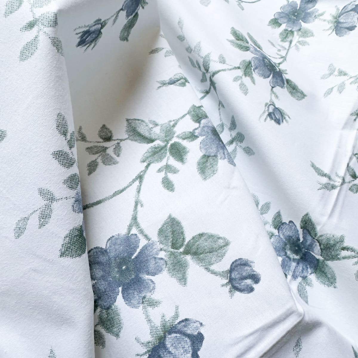 Cottage Wildflowers Blue 250TC Cotton Percale Bed Sheet - Home Artisan